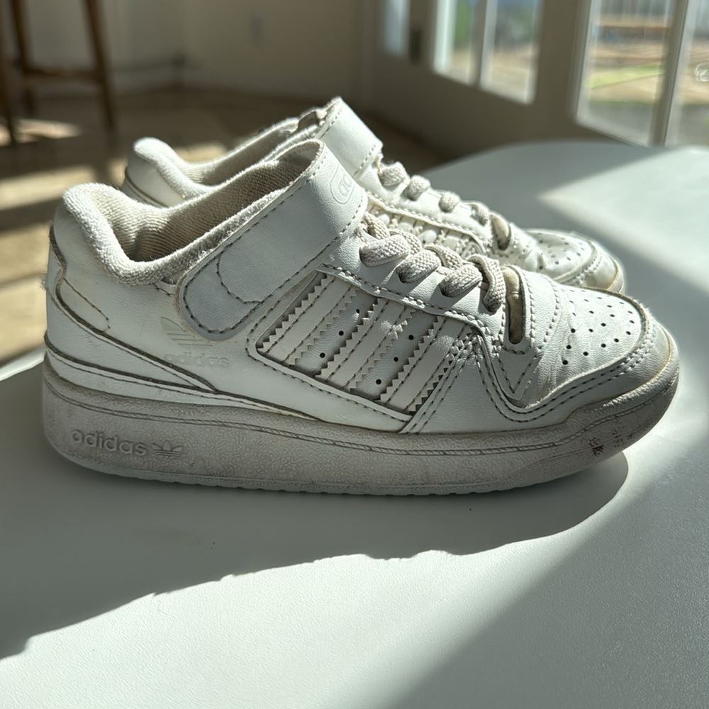 White leather adidas kids 10 1/2 K